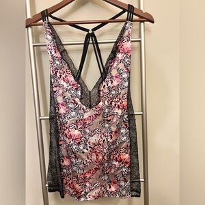 Victoria's Secret Pink and Black Butterfly Print Slip, Chemise